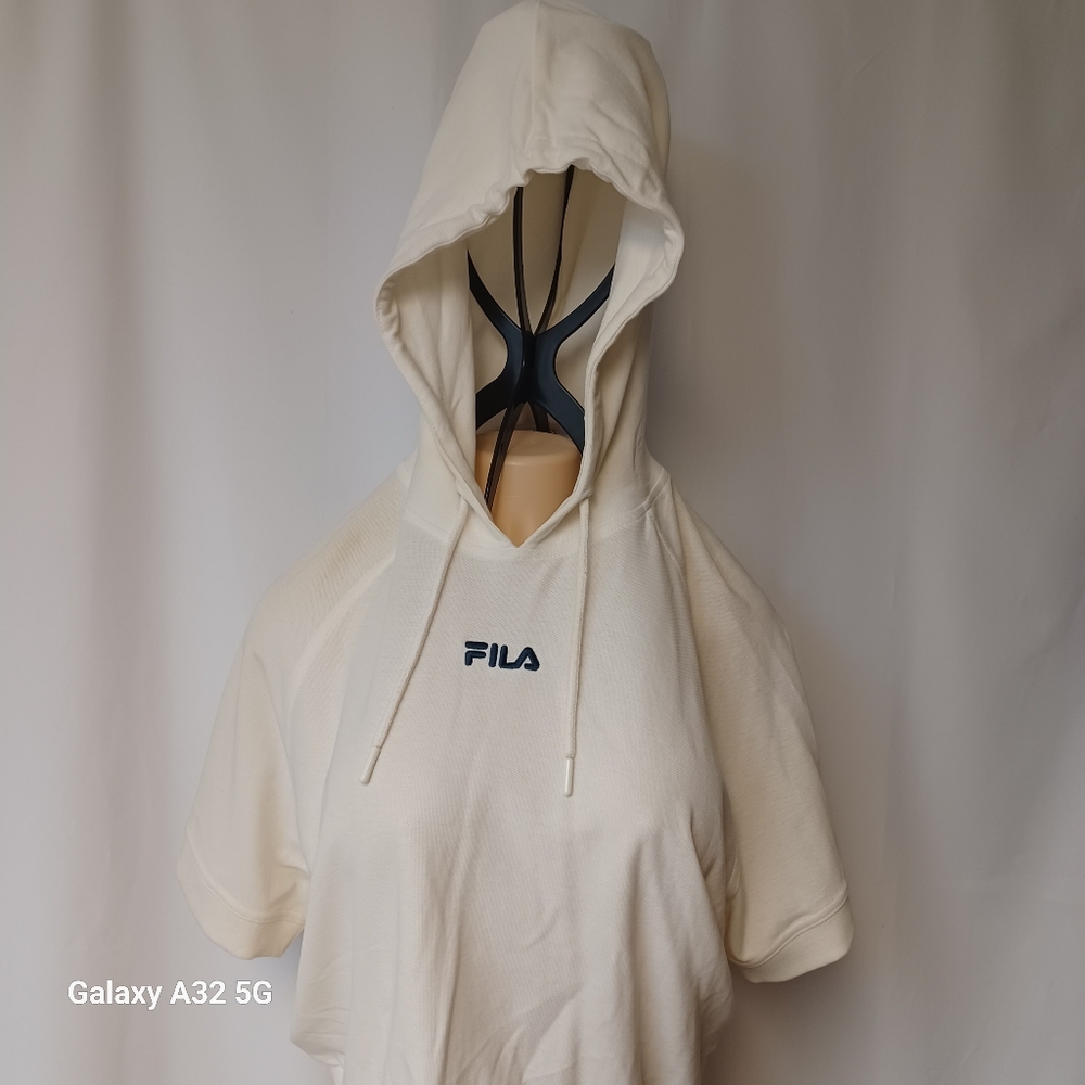 Fila Off-Cream  Cropped Hoodie Size S - Picture 8 of 13